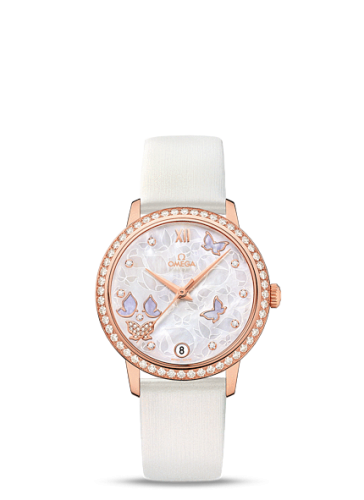 Omega De Ville Prestige Co-Axial 32.7 Red Gold / MOP Butterfly / Diamond